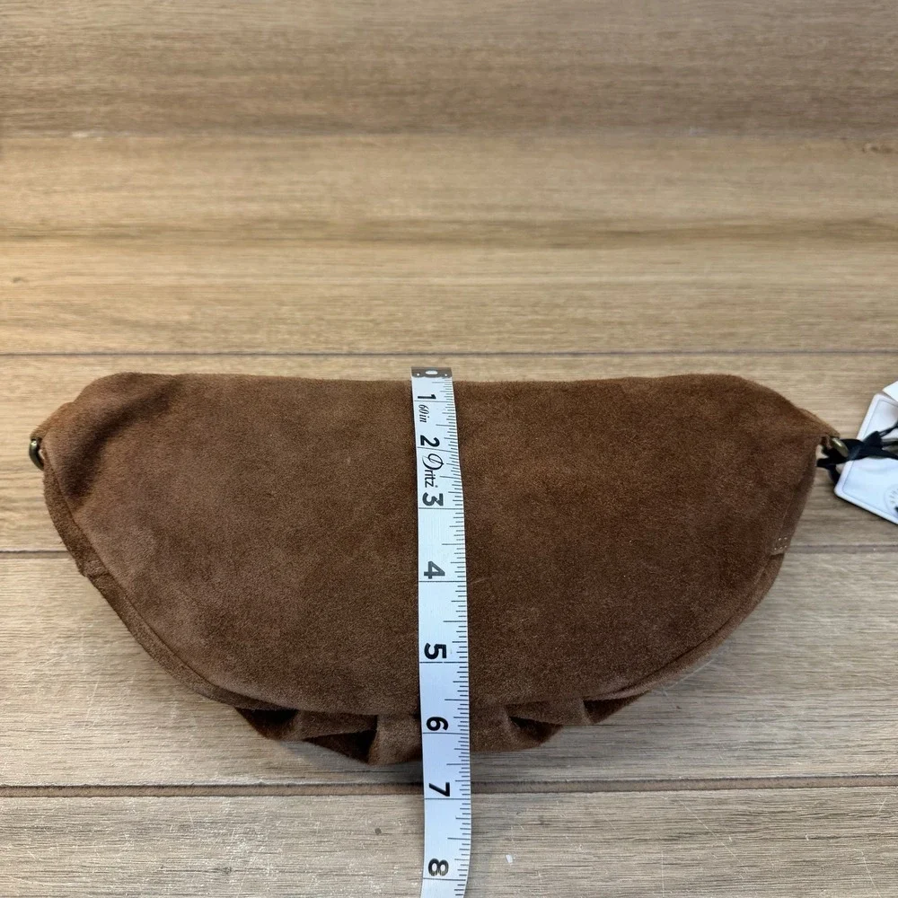 Marlon Made In Italy Fanny Pack Warm Rich Saddle Brown Suede Bag Purse Boho